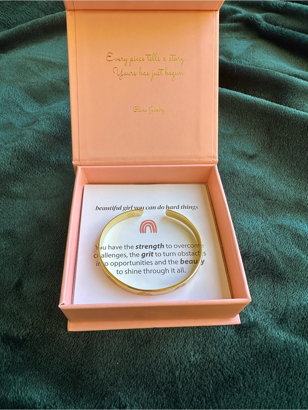 Olivia Jewelry gold rainbow cuff bracelet